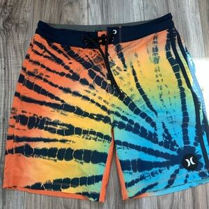Hurley Phantom Tie-Dye Board Shorts Surfing Swim in Multi Color Size 28